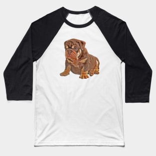 Bulldog Puppy Cute and Chubby Baseball T-Shirt